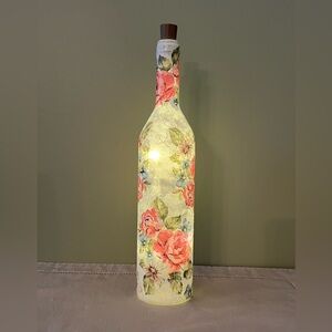 Decorated Bottles, Decoupage, Flowers, Home Decor, Handmade